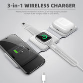 Wireless Charger 3 in 1, Magnetic Foldable Wireless Charging Station for iPhone 13/12/11 Pro Max/X/Xs Max/8/8 Plus, AirPods 3/2/pro, iWatch Series 7/6/5/SE/4/3/2, and Samsung Phones(White), USB