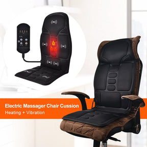 Back Massager for Chair, Massage Cushion with Heat, Chair Massager for Neck, Back, Shoulders, Height Adjustable Massage Seat, Gifts for Parents, Use at Home & Office